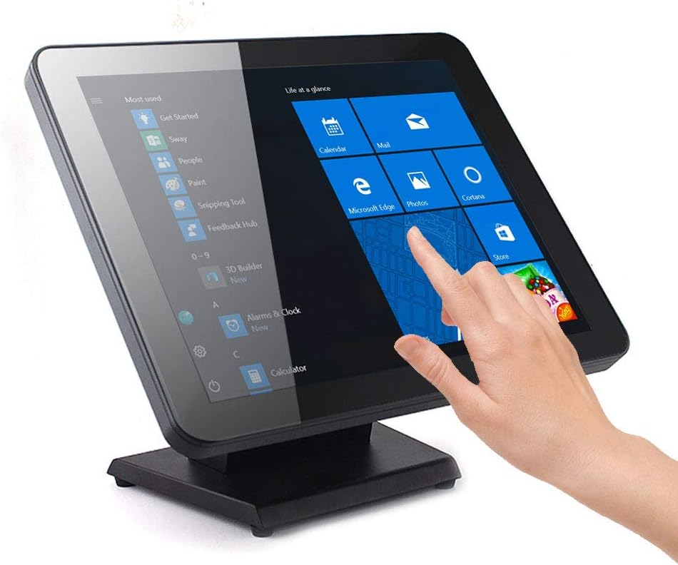 Angel POS 17-Inch Capacitive LED Backlit Multi-Touch Monitor, True Flat Seamless Design Touchscreen, VGA