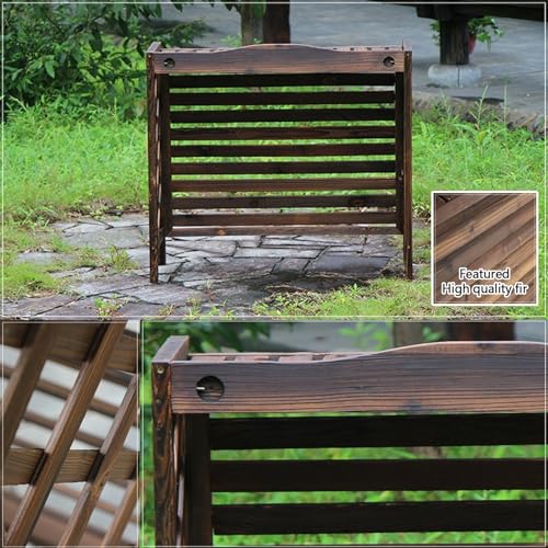 Aire acondicionado de jardín protegido con cubiertas de madera ventiladas 4