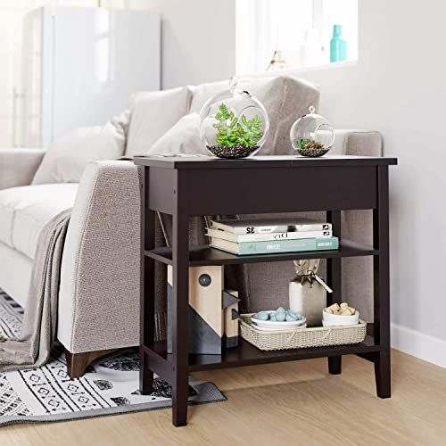 Buy Magshion 3Tier End Table with Flip Top Storage Shelves Rectangle