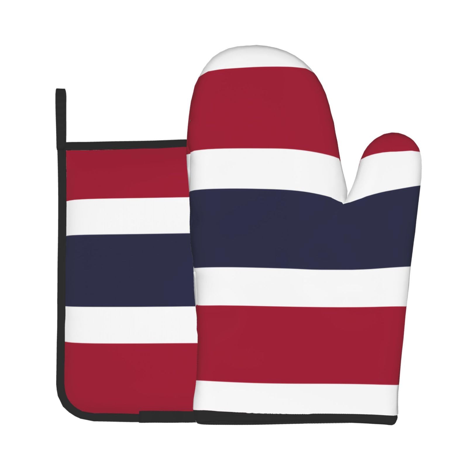 Oven Mitts and Potholders Set of 2 for Kitchen Baking Cooking GrayThailand Flag Thick and Durable