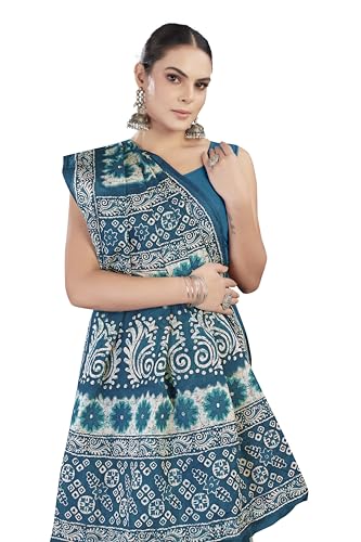 Image of TAMAIRA FASHION Mulmul Pure Cotton Saree For Woman Floral Batik Printed |Office Wear Daily Wear Sarees For Women Without Blouse Piece (Available in 16 Colours)