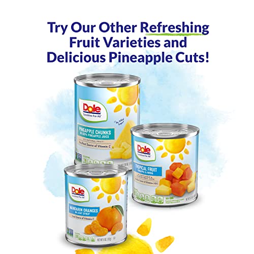 Dole Canned Fruit, Pineapple Slices In 100% Pineapple Juice, Gluten Free, Pantry Staples, 8 Oz, 12 Count #TOP5