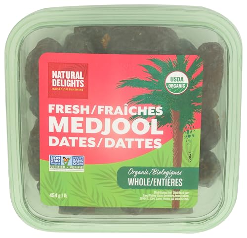 Natural Delights Fresh Medjool Dates (1 lb.) | Great Snacks for Adults and Kids | Non-GMO Verified |...