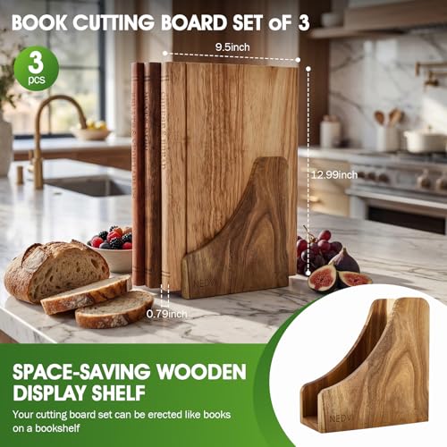 Set de tablas de cortar con soporte de madera miniatura 2