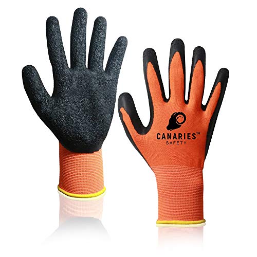 12 Pairs of Latex Coated Safety Work Gloves Men - Extra Durable Grip for Builders/Mechanic/Scaffolding/Precision/Gardening/Size 9 /Size 10 / Large/Extra Large