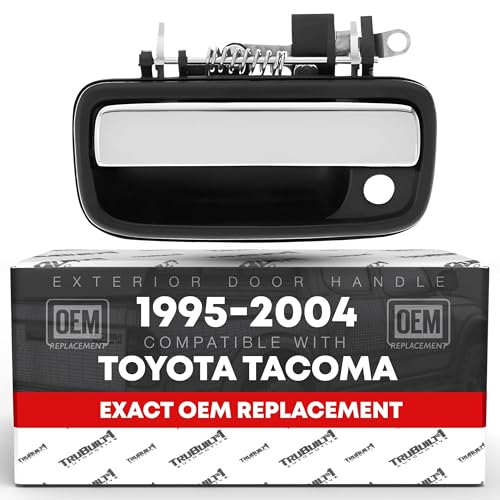 Exterior Front Driver Door Handle Replacement - Compatible with 1995-2004 Toyota Tacoma - Chrome Lever Plastic - OEM 6922035030 91319 79344 TO1915110