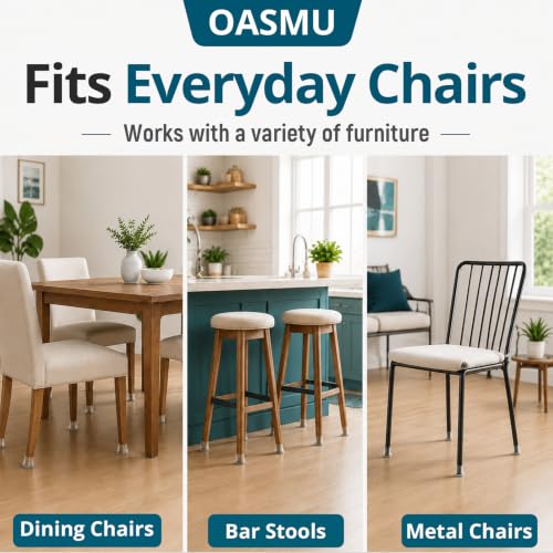 Image of 16 Pcs Chair Leg Protectors for Hardwood Floors, Silicone Felt Furniture Pads Non Slip, Free Moving Table Covers, Stool Caps (Large Fit: 1.3'' - 2'')