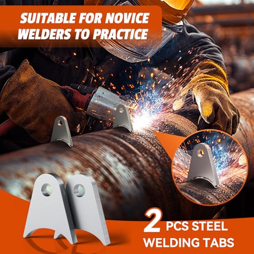 Image of 2 Pcs Weld on Tabs with 1 /2 inch Holes,Steel Gussets Weld On,Universal Weld on Shock Mount,Weld on Lights Tabs,Weld on Tabs Axle Bracket,Radius Chassis Weld Tabs for Weld On- 1 /5 inch Thick