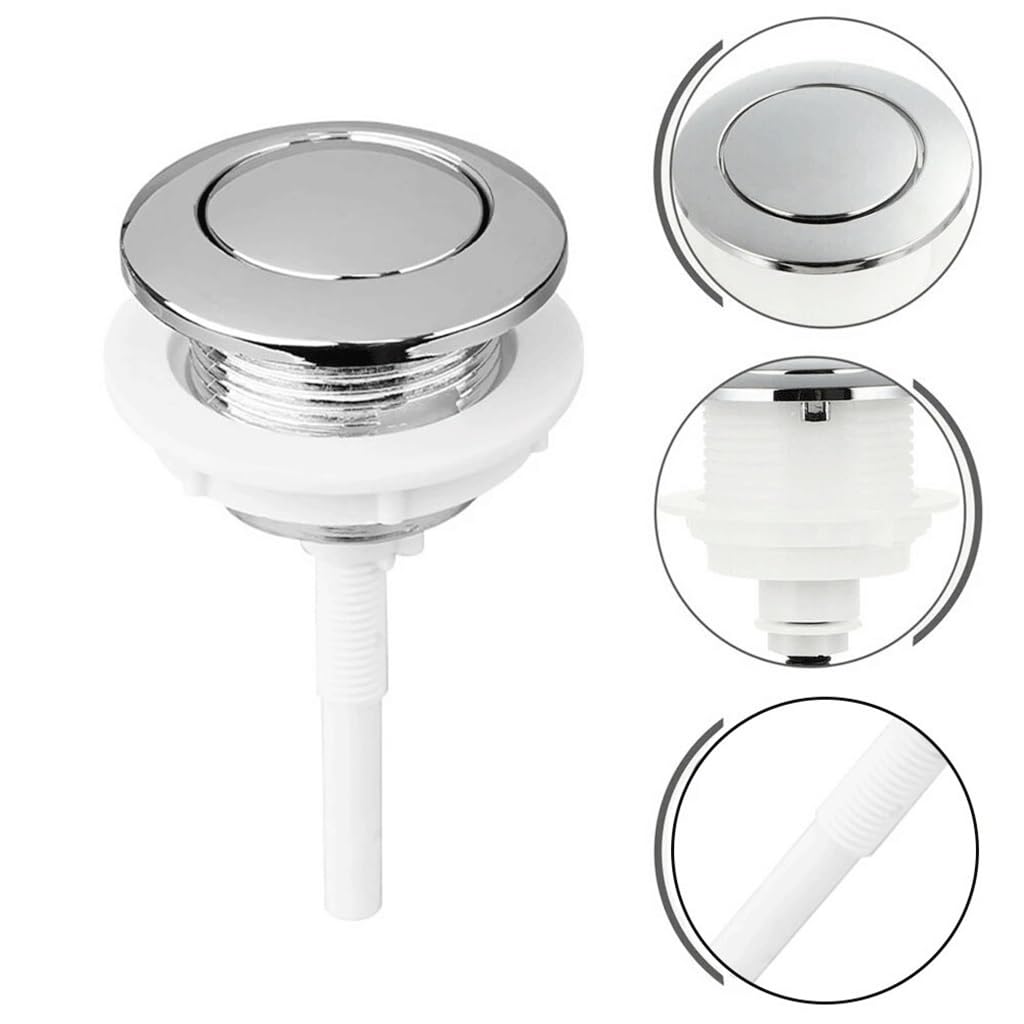 Kxaoxgrc One Color Toilet Push Button Flush Replacement, Universal Dual Flush Toilet Push Button 38Mm Round Bathroom Accessories