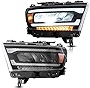VLAND LED Headlights Assembly Compatible for 2019-2021 Dodge RAM 1500(Tradesman, Bighorn, Laramie, Rebel), Not Fit for Classic/TRX, Reflector/Amber
