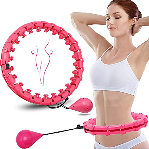 WR WPAIER Cerceau intelligent lesté pour adultes, taille réglable avec 24 anneaux de fitness détachables avec balle rotative à 360 degrés, gymnastique, massage, fitness adulte pour perte de poids Cover