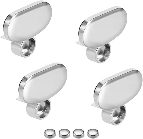 uxcell Clips de espejo - Clips de vidrio de aleación de zinc con superficie cromada brillante para espejo de 0.118-0.197 in de grosor, 4 unidades