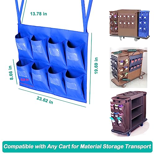 Image of Replacement Janitorial Bag, Waterproof Thickened Commercial 8-Pocket Housekeeping Organizer, Fits Any Cart, Used for Material Storage Transport