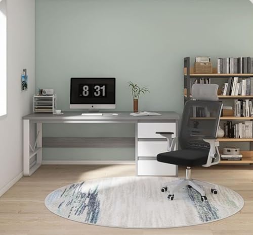 مكتب للأطفال مع 3 أدراج لغرفة النوم، كمبيوتر دراسة مع أدراج، مكتب رمادي مع أرفف تخزين سفلية من ريشير-جو، (1 م × 50 سم × 75 سم)، رمادي