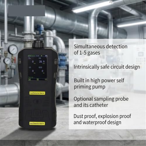 Monitor de gas portátil CO H2S O2 CO2 LEL con bomba infrarroja y TWA 3