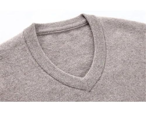 Hdhdeueh Men Cashmere V-Neck Large Sweater Casual Thick Pullovers Knitted Jumper4