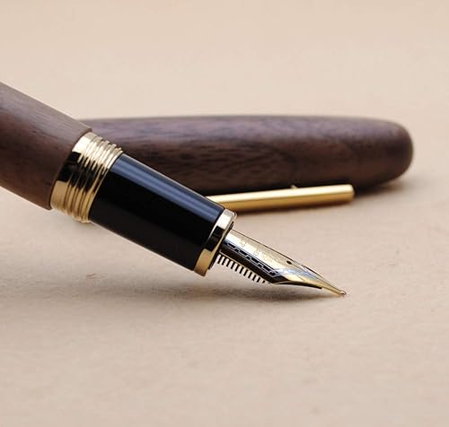 Miniatura 4 de JINHAO 9056 - Pluma estilográfica de madera natural hecha a mano (madera de durazno, punta mediana de 0.028 in)