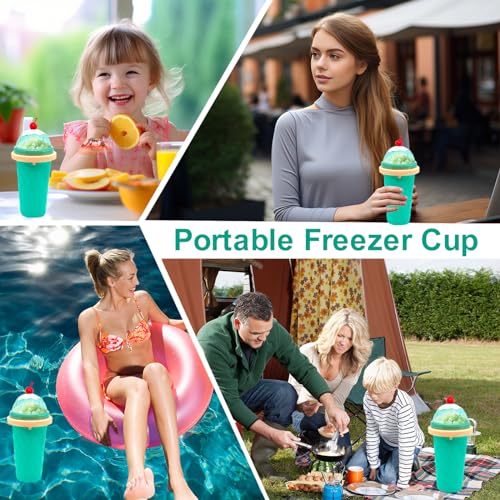 Slushie Maker Cup – DIY Magic Quick Frozen Smoothies Becher für hausgemachte Milchshake-Eismaschine, Kühlbecher, doppellagiger Squeeze Slushy Maker Cup, Geburtstag lustige Geschenke für Kinder & – Bild 8