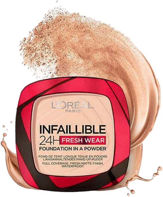 L’Oréal Paris Infaillible 24H Fresh Wear Foundation in a Powder – 180 Rose Sand – Foundation en poeder – Eenvoudige lichtgewicht foundation – voor een vlekkeloze look