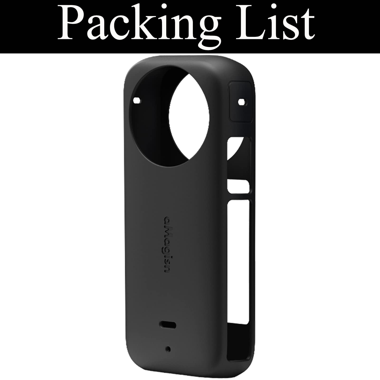 Acadeny Silicone Cover Compatibile per insta360 X4/x3,[Supporta la ricarica wireless] [Custodia protettiva antiurto]black
