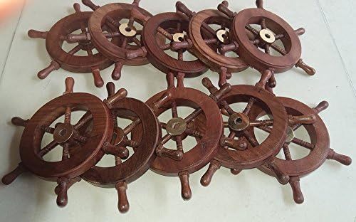 Nautical Pirate Wooden Ship Wheel Set of 10