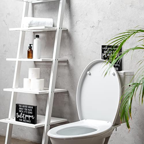 2 Pcs Bathroom Decor Classic Box Sign Funny Bathroom Farmhouse Decor Modern Rustic Home Decor Humor Toilet Box Plaque Restroom Wooden Decoration You Never Know What You Have Until It's Gone 5 X 4 Inch #TOP5