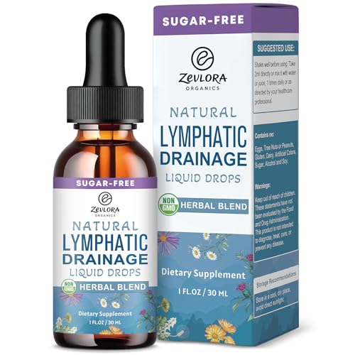 Lymphatic Drainage Support Drops Advanced 11-in-1 Herbal Extract Formula with Echinacea Dandelion Elderberry & Milk Thistle Multi-Herb Liquid for Fluid Balance & Healthy Circulation 1 Fl Oz