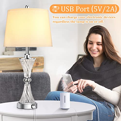 Verron T0026-B Set Of 2 Touch Control Glass Table Lamps thumb #1