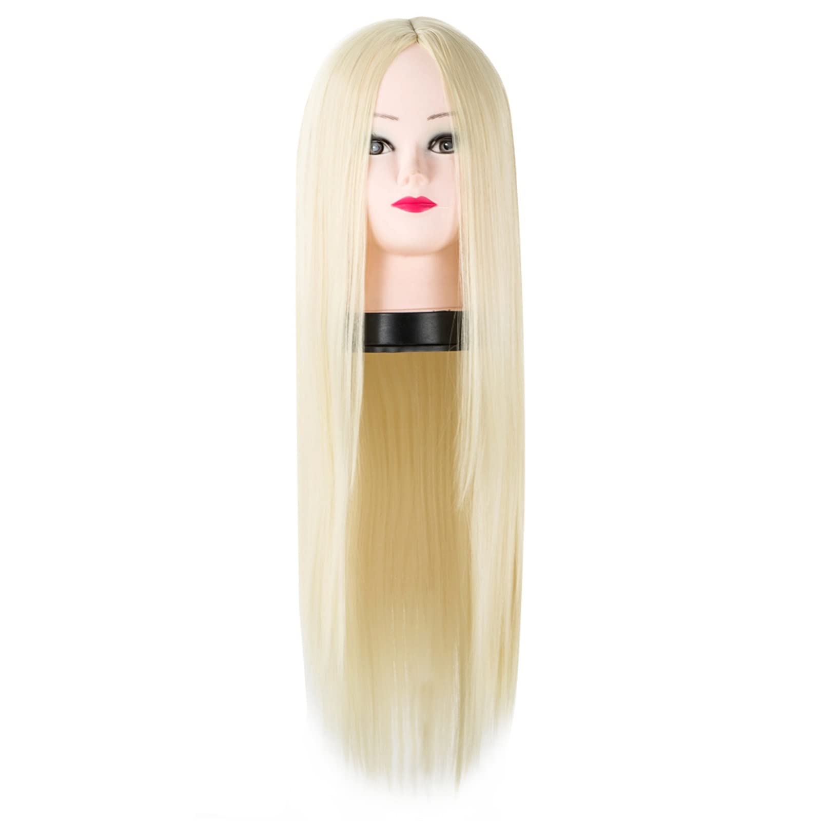ISCHWAWig with Bangs, Anime Wig Gold 70CM Straight Hair Silicone Doll Wig