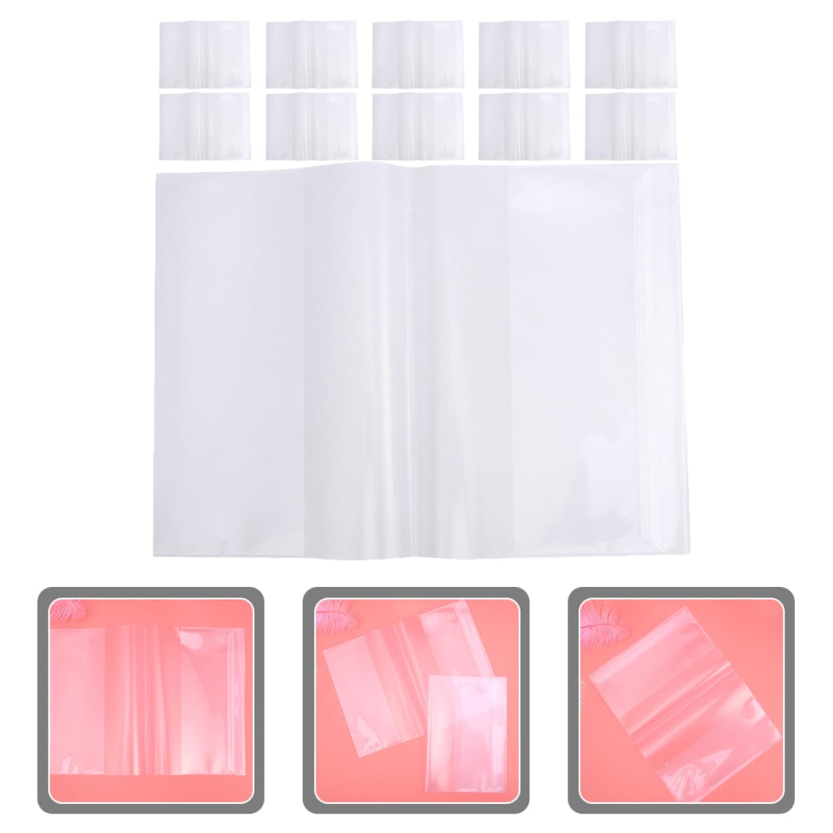 NUOBESTY 4 Set Pellicola Per Libri Impermeabile Carta Trasparente Pellicola Trasparente Per Libri Protettore Della Rivista Protettori D'angolo Del Libro Transparent Pp 20 Pezzi * 4