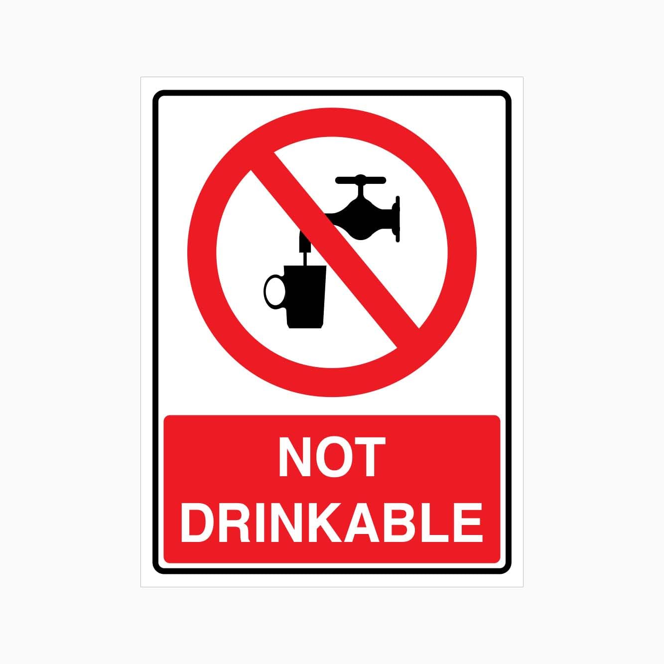 TAP WATER NOT DRINKABLE Sign Prohibition Metal Tin Sign 12x8 inch for Industrial & Commercial Series