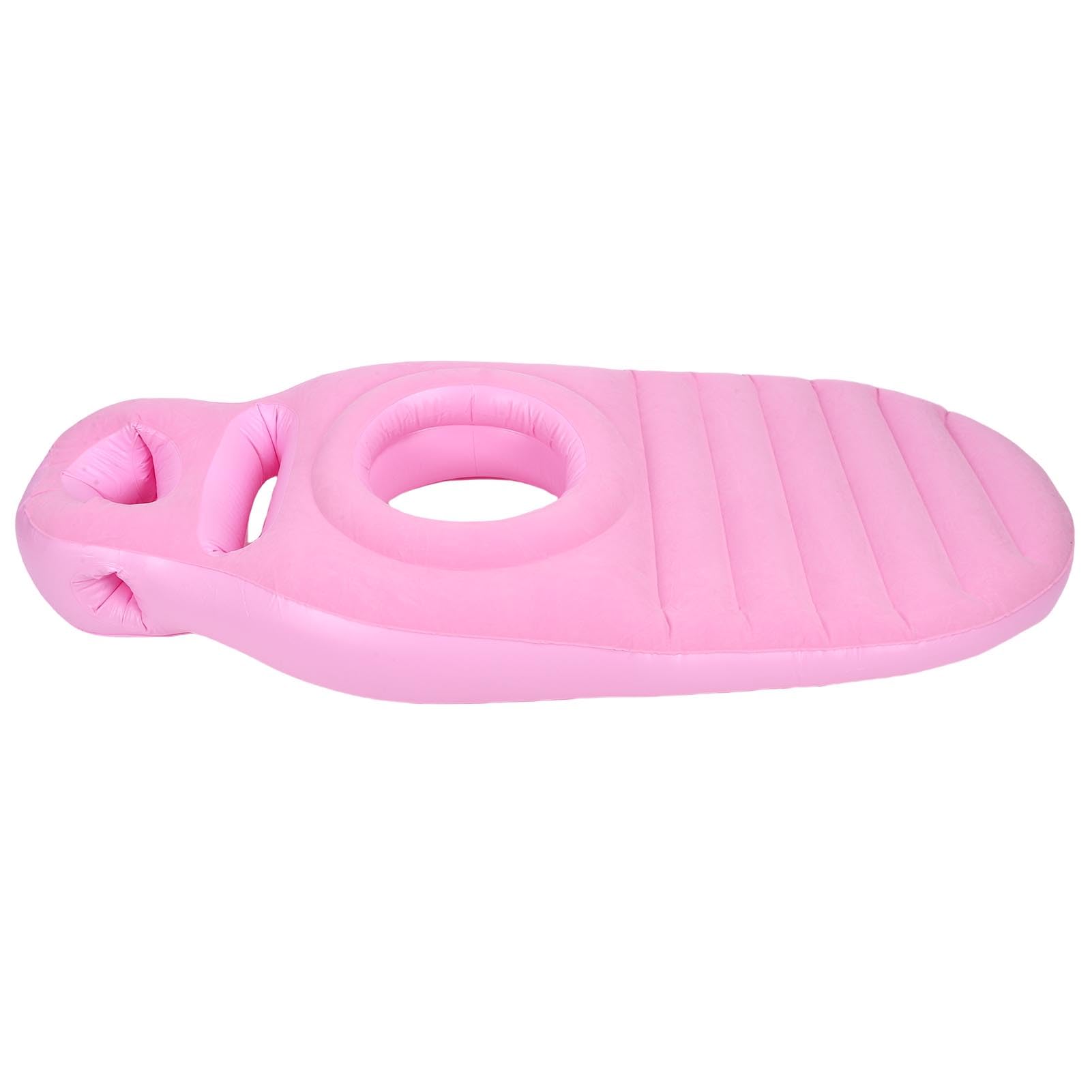 Almohada de Cuerpo Entero con Orificio para el Vientre Cómodo Soporte Inflable para Dormir Maternidad PVC 165x70cm 1 Unidad (Rosa)