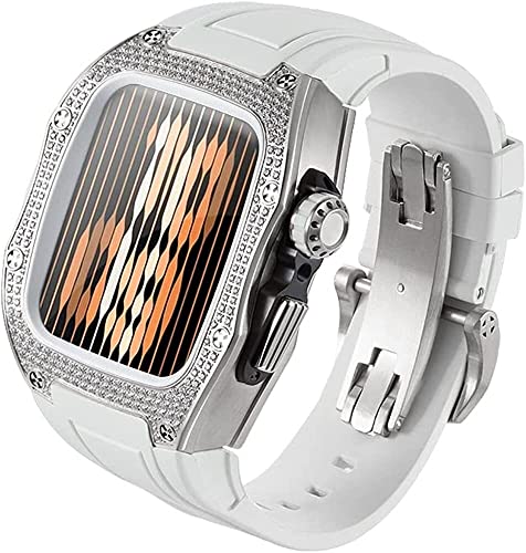 Coque Apple Watch 45mm anti-rayure avec bracelet caoutchouc fluoré souple incassable
