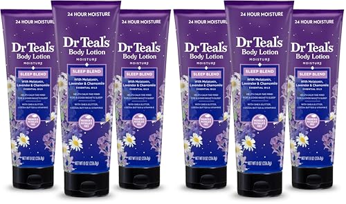 Dr Teal's Sleep Body Lotion,24-Hour Moisture,with Melatonin,Lavender & Chamomile Essential Oils,8 fl oz,(Pack of 6) - image 1