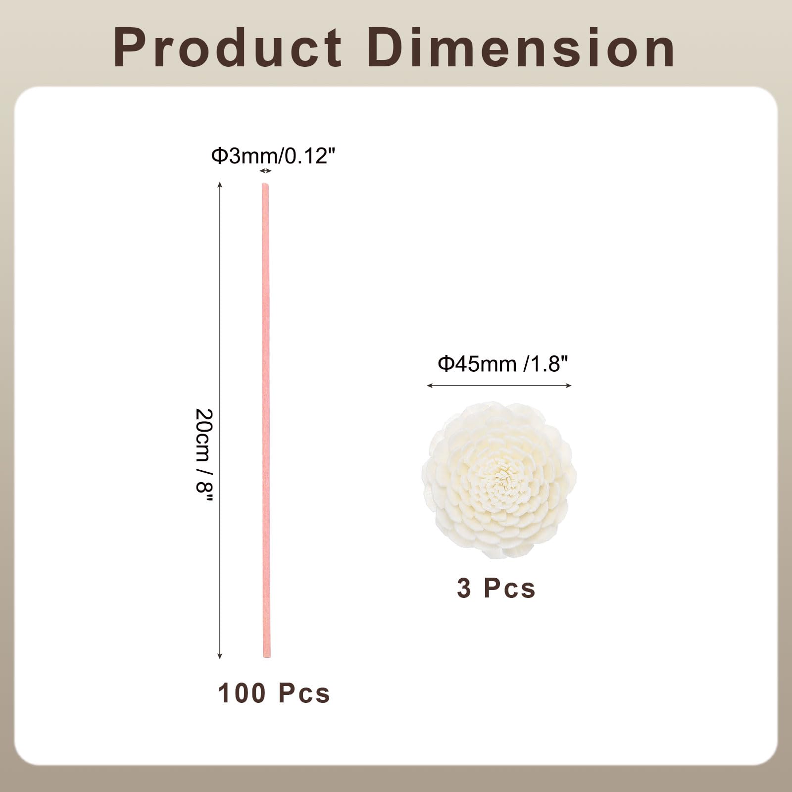 uxcell 103Pcs Reed Diffuser Sticks Set, Fiber Fragrance Flower Reed Diffuser Replacement Refill Sticks Flower Decor for Home, Hotel, Office (Pink)