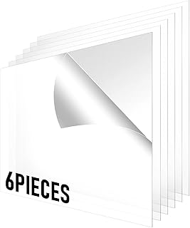 Ripeng Clear Acrylic Sheet Cast Acrylic Sheet Plastic Board Sheet Panels for Picture Frames, Signs, DIY Project, Craft, Display Case Shelves, Wedding Party Signage Door (6 Pcs,24 x 18 x 1/8 Inches)