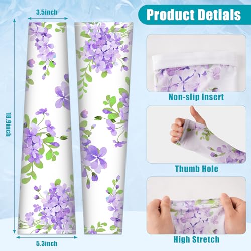 Image of Bebila Gardening Sleeves for Women Farm UV Sun Protection Anti-Scratch Cooling Sleeves with Thumb Hole Arms Cover Outdoors