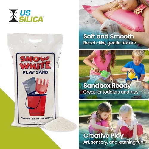 Image of U.S. Silica Large 50 Pound Play Sand, Finely Graded, Fully Washed and Easy to Use for Children's Art, Trays, and Sandbox, 4 Pack