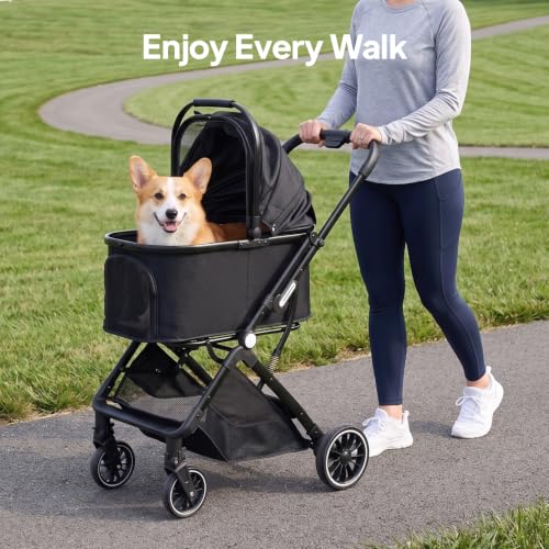 Image of 3-in-1 Dog Stroller for Small and Medium-Sized Dogs up to 33 lbs