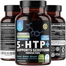 N1N Premium 5-HTP 200mg Plus Calcium, Made from Griffonia Seed Extract, Non GMO and Gluten Free, 120 Caps