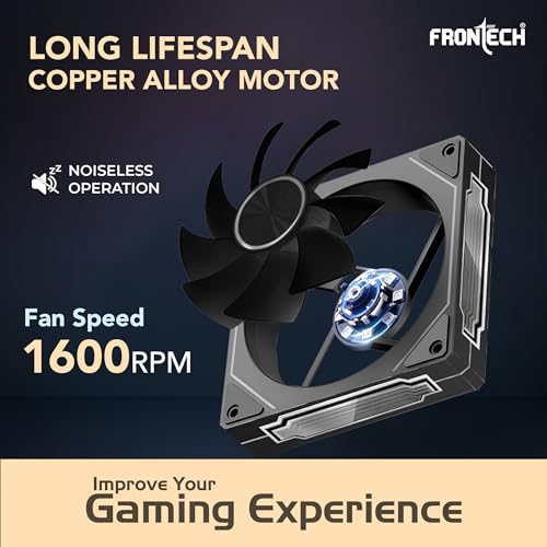 Image of Frontech 120mm ARGB Gaming Case Fan | Infinity Mirror | 1600 RPM High Airflow | 3+4 PIN Connector | Noiseless Operation | Hydraulic Bearing | PWM Control | 1 Year Warranty (CPF-0011BLK)