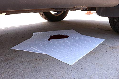 Image of PIG Garage Oil Mat - 1 Roll - 15 inch x 50' Lightweight Mat Roll - Absorbs 3.5 gallons per Roll - PM50436
