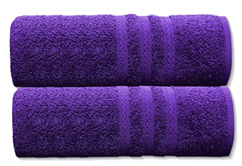 A & B TRADERS 2x Extra Large Jumbo Bath Sheets - Beach Towels 100% Cotton | Huge Size 85 x 200 cm | Pack of 2 (Purple) - Image 5