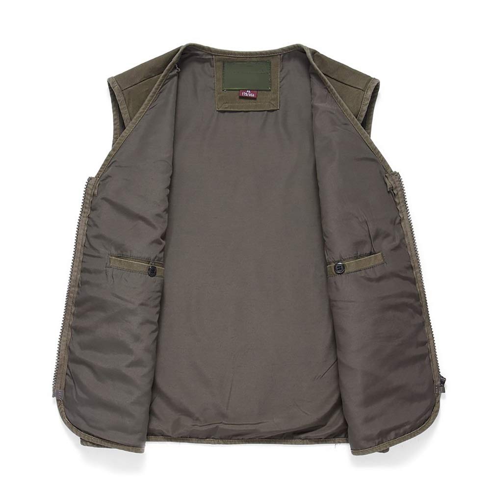 G&F Męska kamizelka wędkarska z wieloma kieszeniami, strzelanie, wędrówki, polowanie, odzież robocza, bez rękawów, top, XL-4XL (kolor: zielony, rozmiar: XL)