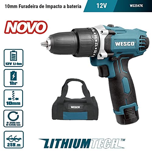 Furadeira de Impacto a Bateria 12V Wesco