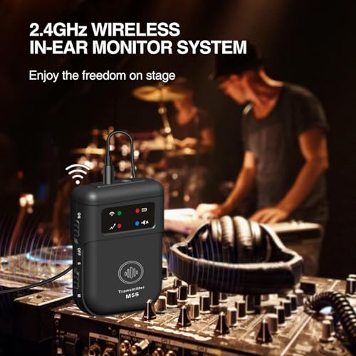 Sistema Inalámbrico IEM 2.4GHz Set Transmisor Receptor Recargable con Alcance de 30m y Batería de 10H para Monitoreo de Estudio, Banda y Presentaciones en Vivo miniatura 6