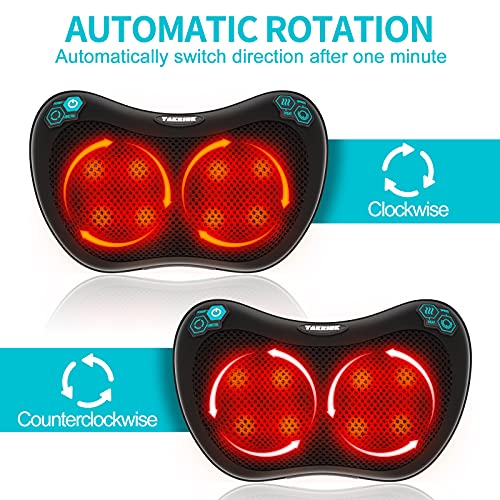 Shiatsu-Massagekissen Rückenmassagegerät mit 8 Knoten und 3 Speed Tiefengewebsknetung Leise Massagegerät für Hals Rücken Bein Nacken mit 1,8 m Stromkabel 1,2 m Autokabel - Image 7