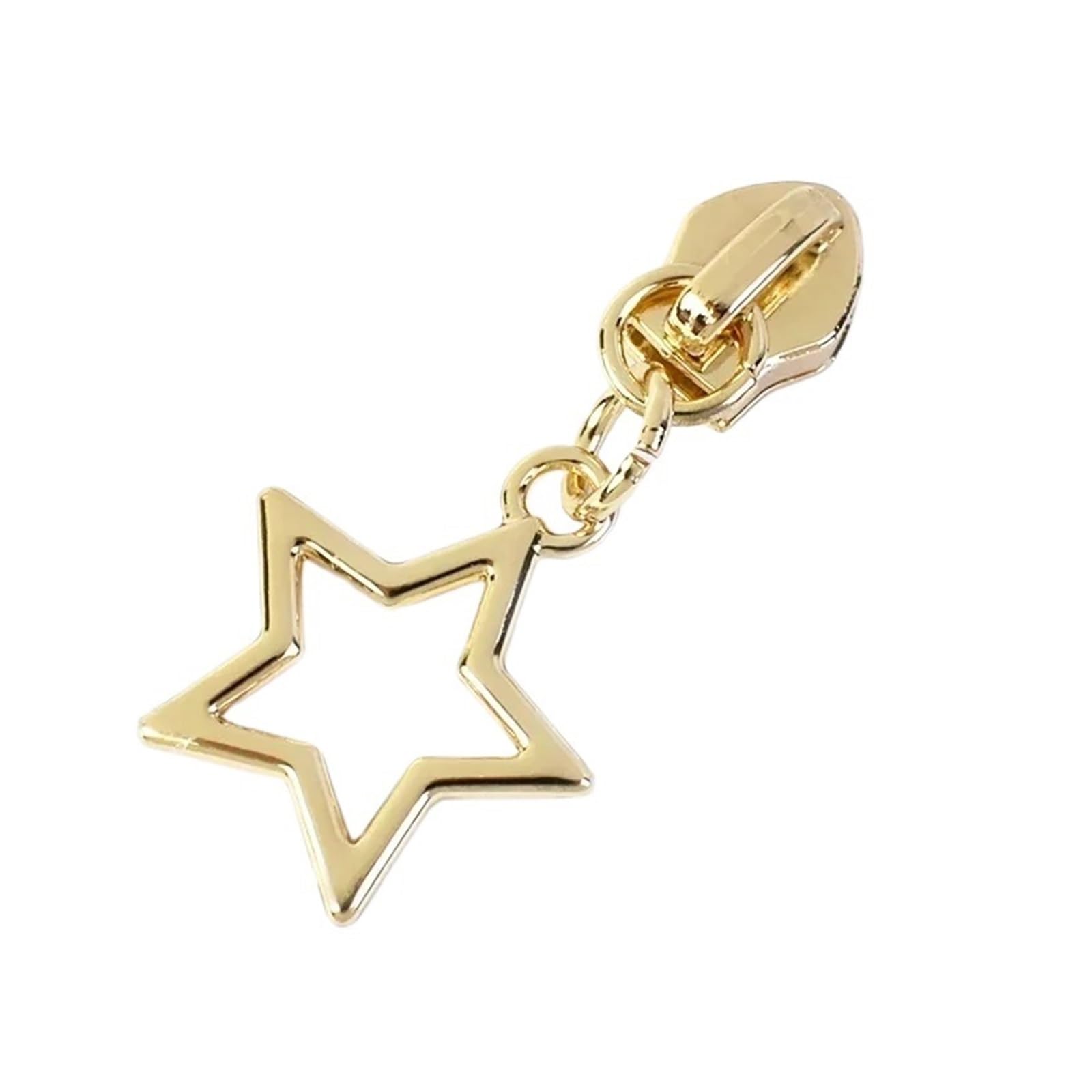5-30 Pz Star Zipper Pull For Cerniere In Nylon Cursore Kit Di Riparazione FAI DA TE Accessori For Cucire Borsa Cappotto Vestiti Zip Teste Parti Ricambio(ZT204-LightGold,30Pcs)