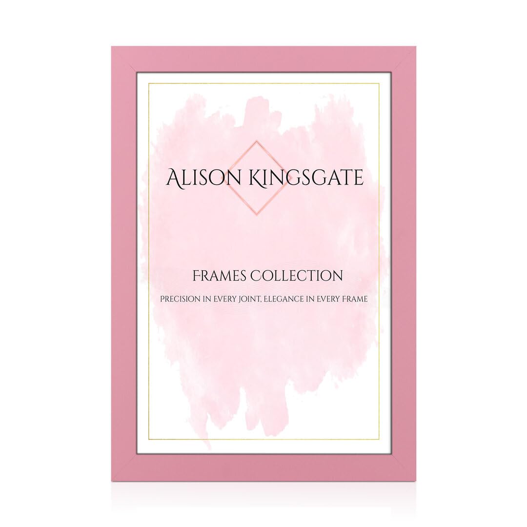 Alison Kingsgate Modern A1 Pink Picture Frames- Engineered Wood Photo Frame with Shatterproof Perspex Front- Ideal for Posters, Certificates & Artwork- Wall Mount or Tabletop Display — image 1