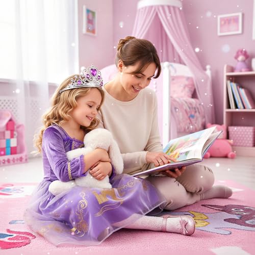 Disfraz de princesa púrpura para niñas 3-10 años miniatura 6